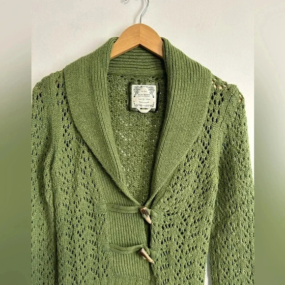 Women’s Medium Green Toggle Sweater Lambswool/Angora Rabbit Blend Luxury Cozy - Picture 6 of 14